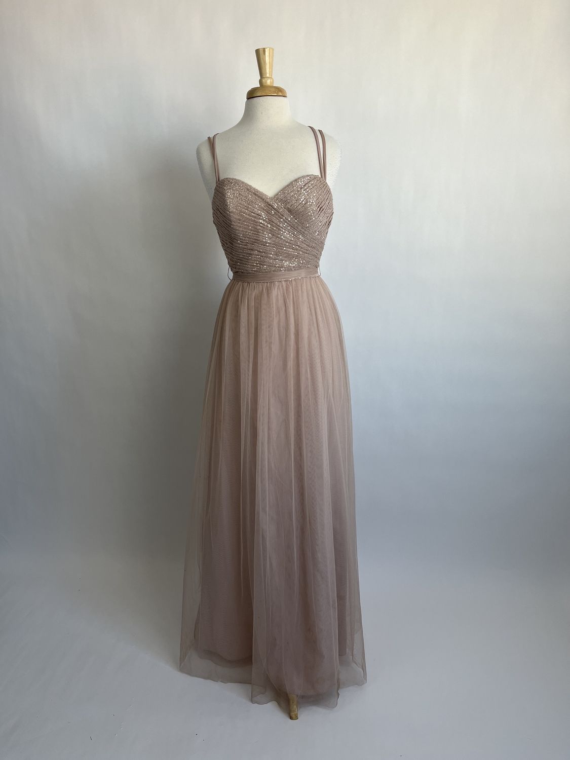 Dusty Blush Mesh Gown