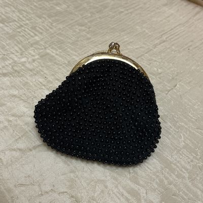 Black Beaded Coin Purse