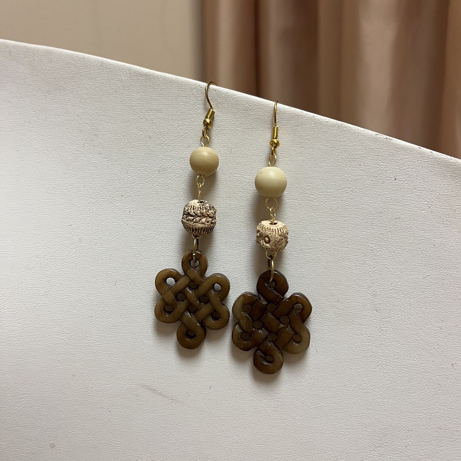 Bronze earth earrings