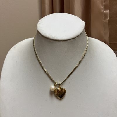 Gold Heart Locket Set