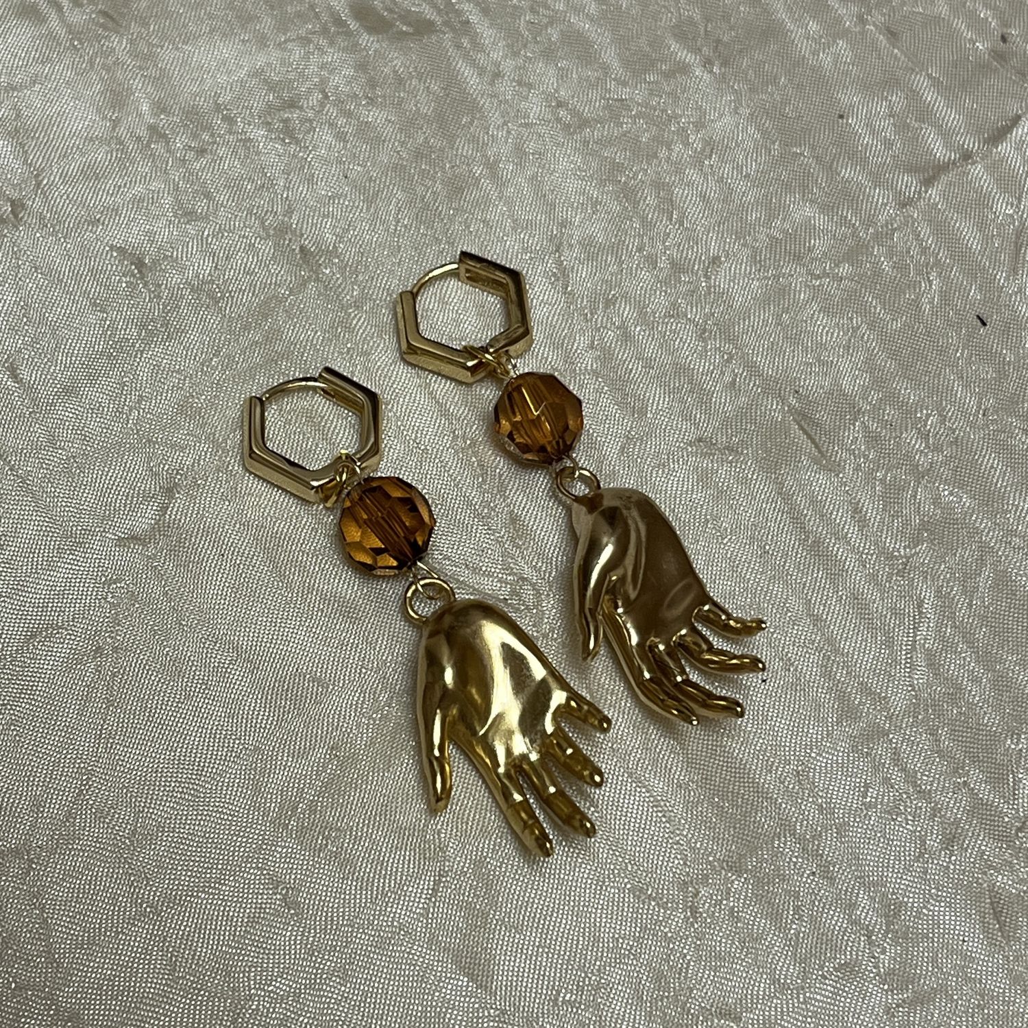 Bronze Hand earrings
