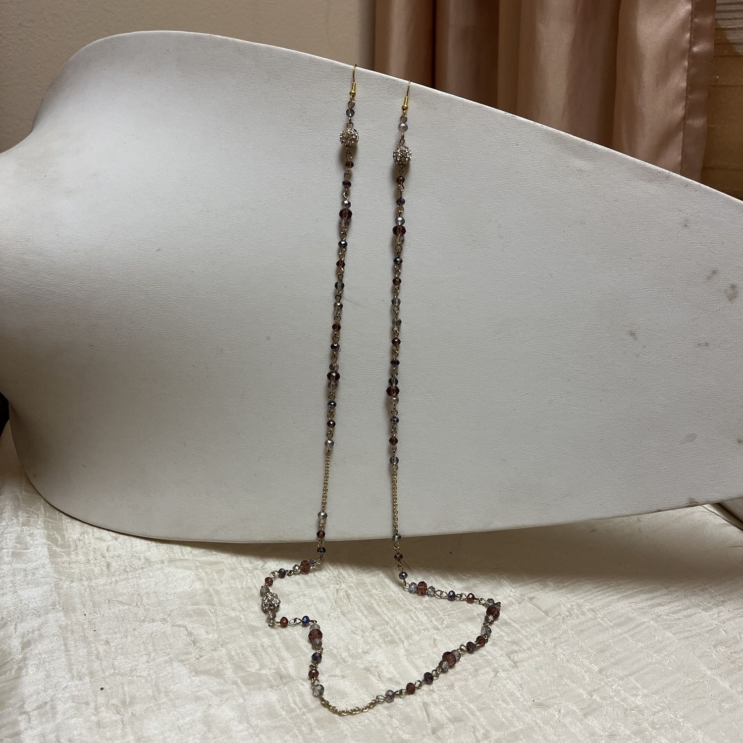 Burgundy statement connector earrings