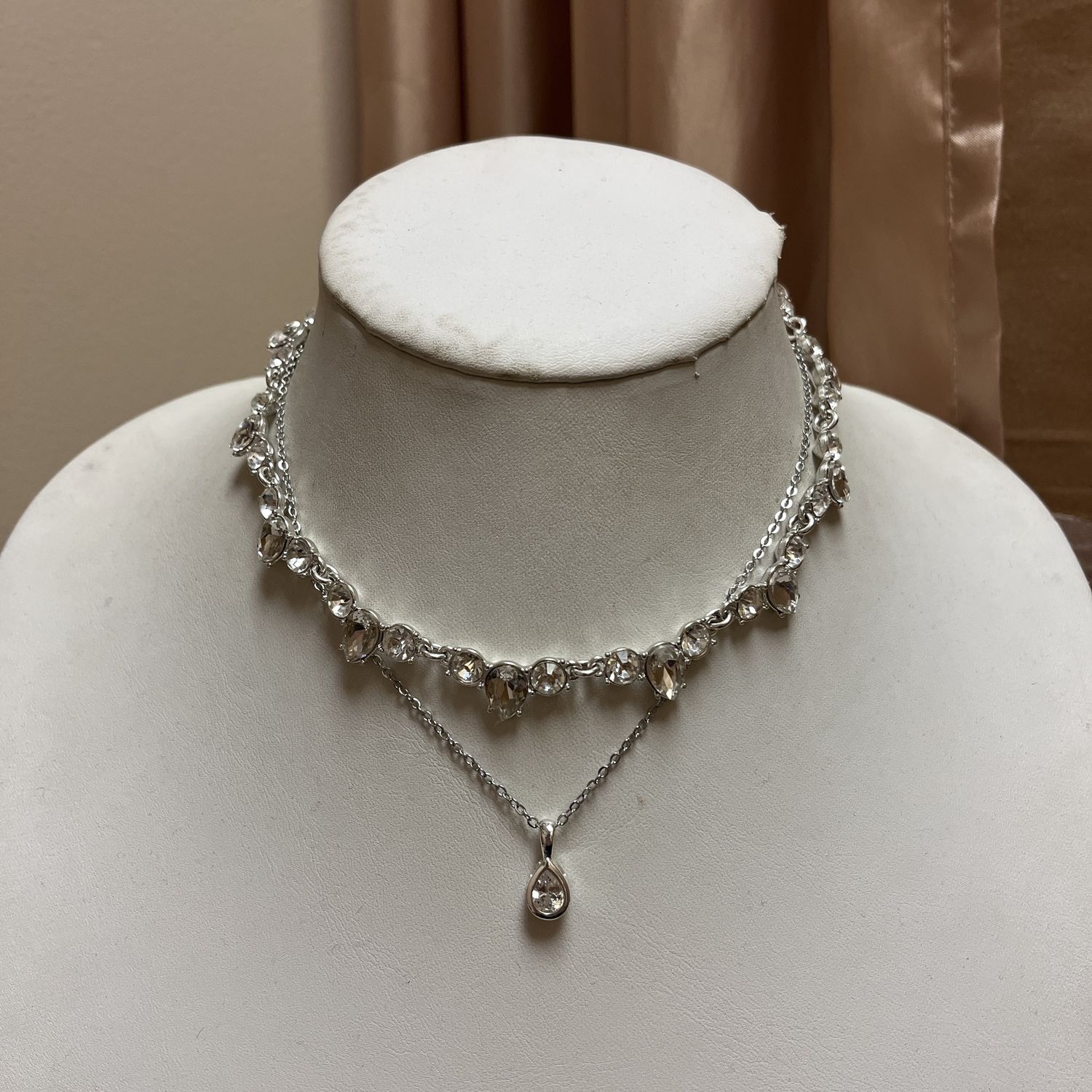 Silver Layered Shiny Necklace