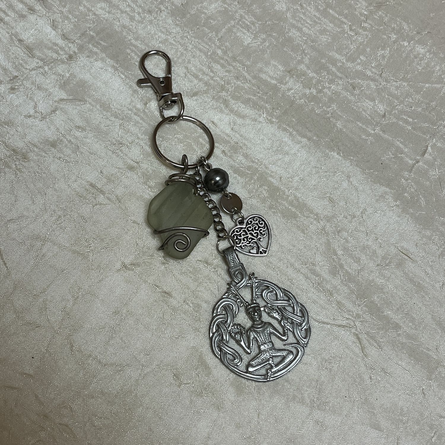 Sea glass Cernunnos keychain