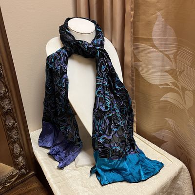 Turquoise and Purple Squiggle scarf