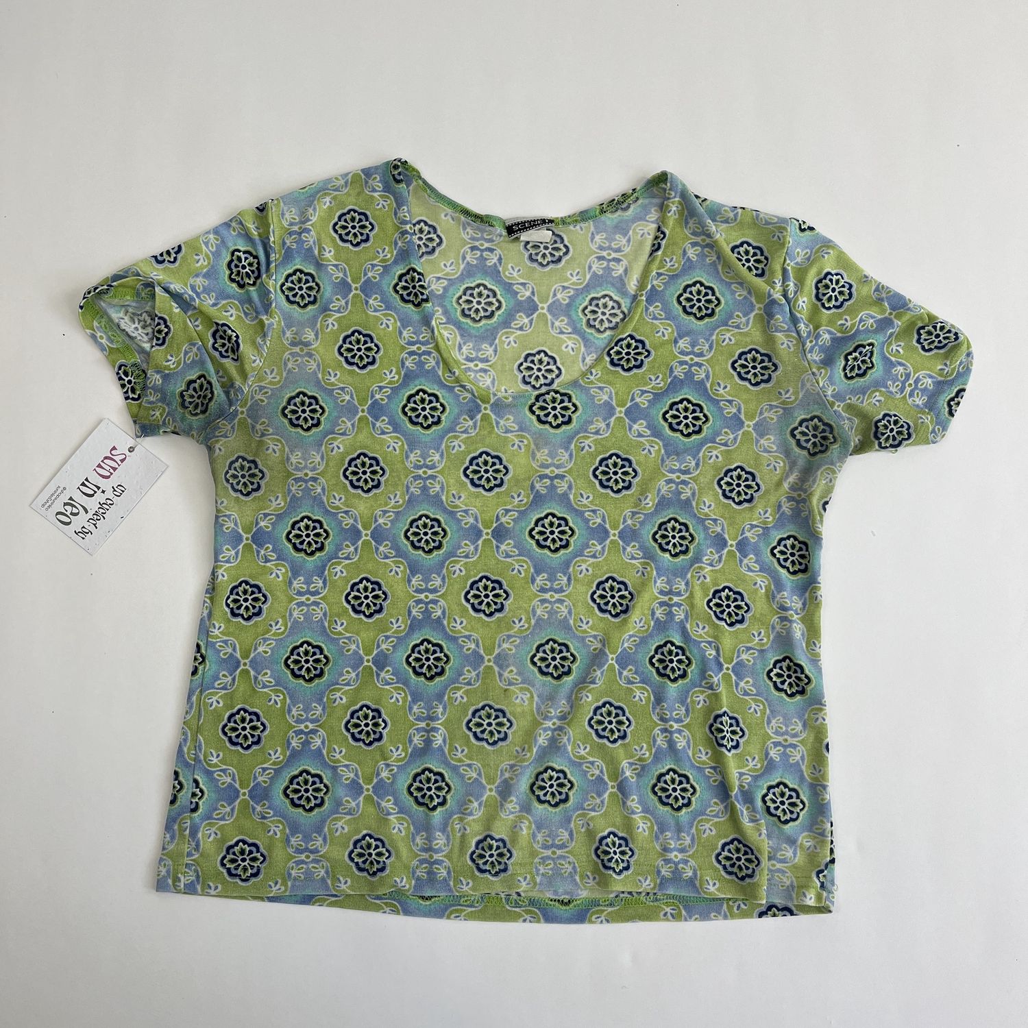 Green &amp; Blue Flower shaped top