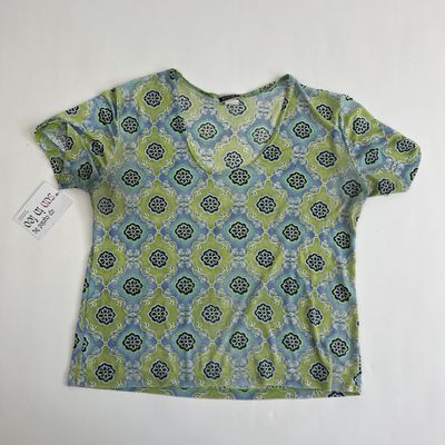 Green &amp; Blue Flower shaped top