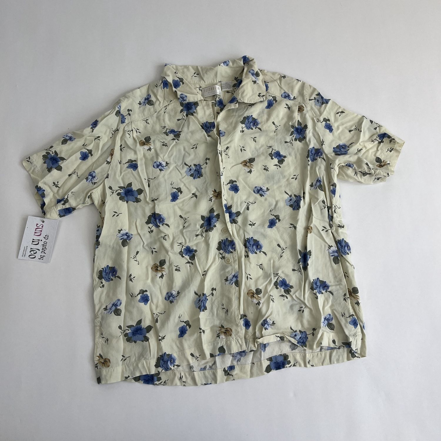 Yellow Blouse With blue flowers