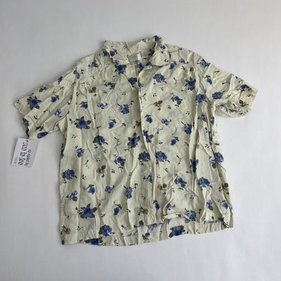 Yellow Blouse With blue flowers