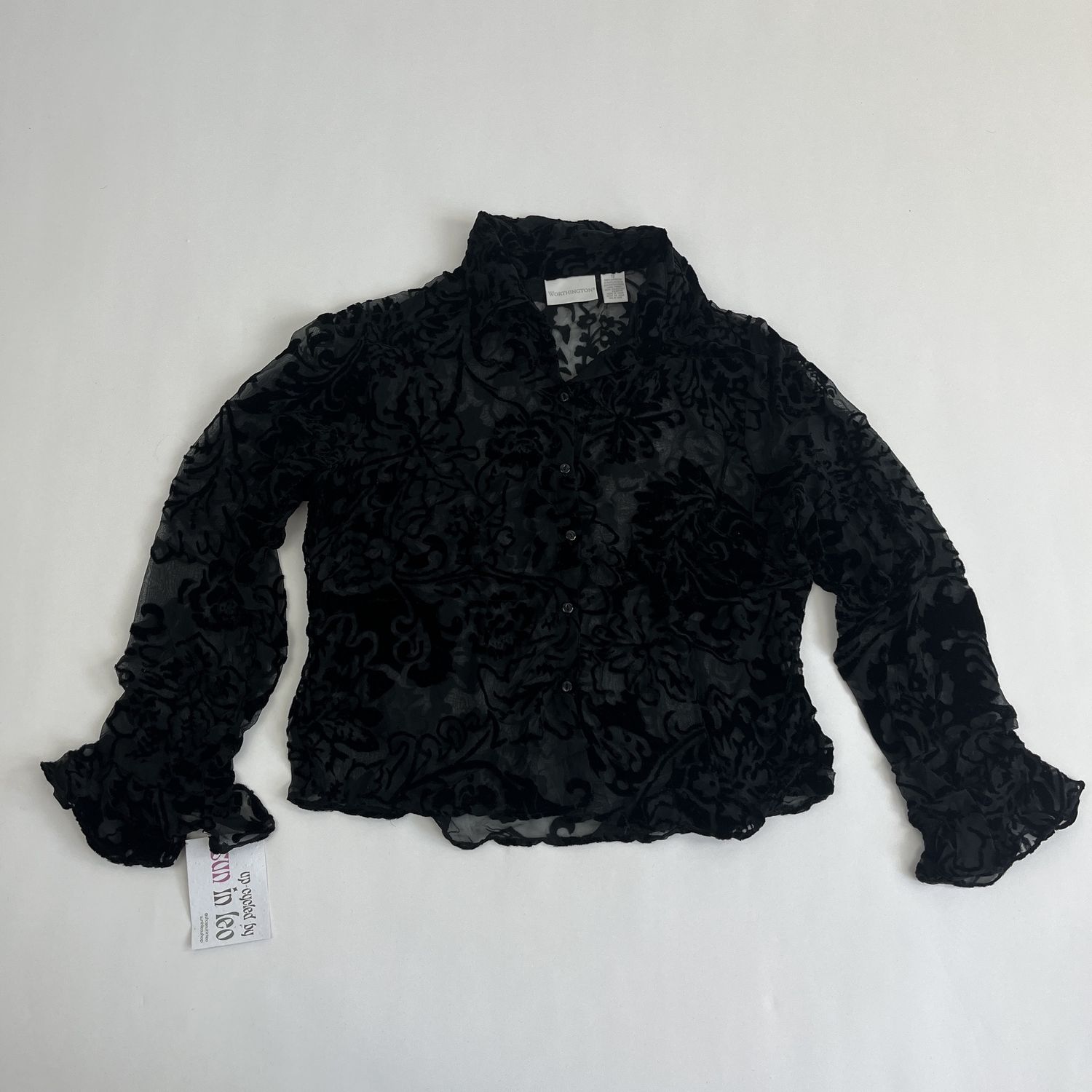 Sheer Black Velvet Top