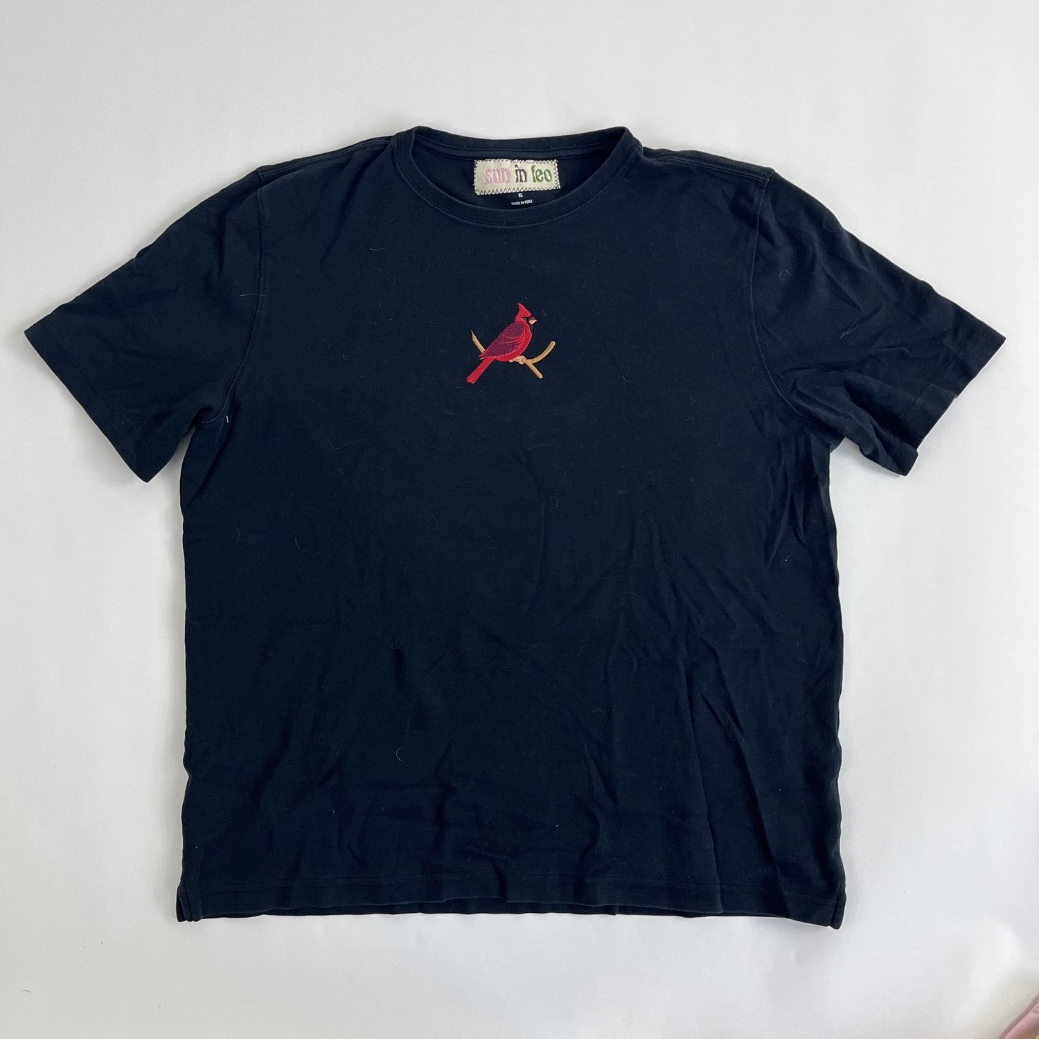 Cardinal Embroidery, Style: Black Tee