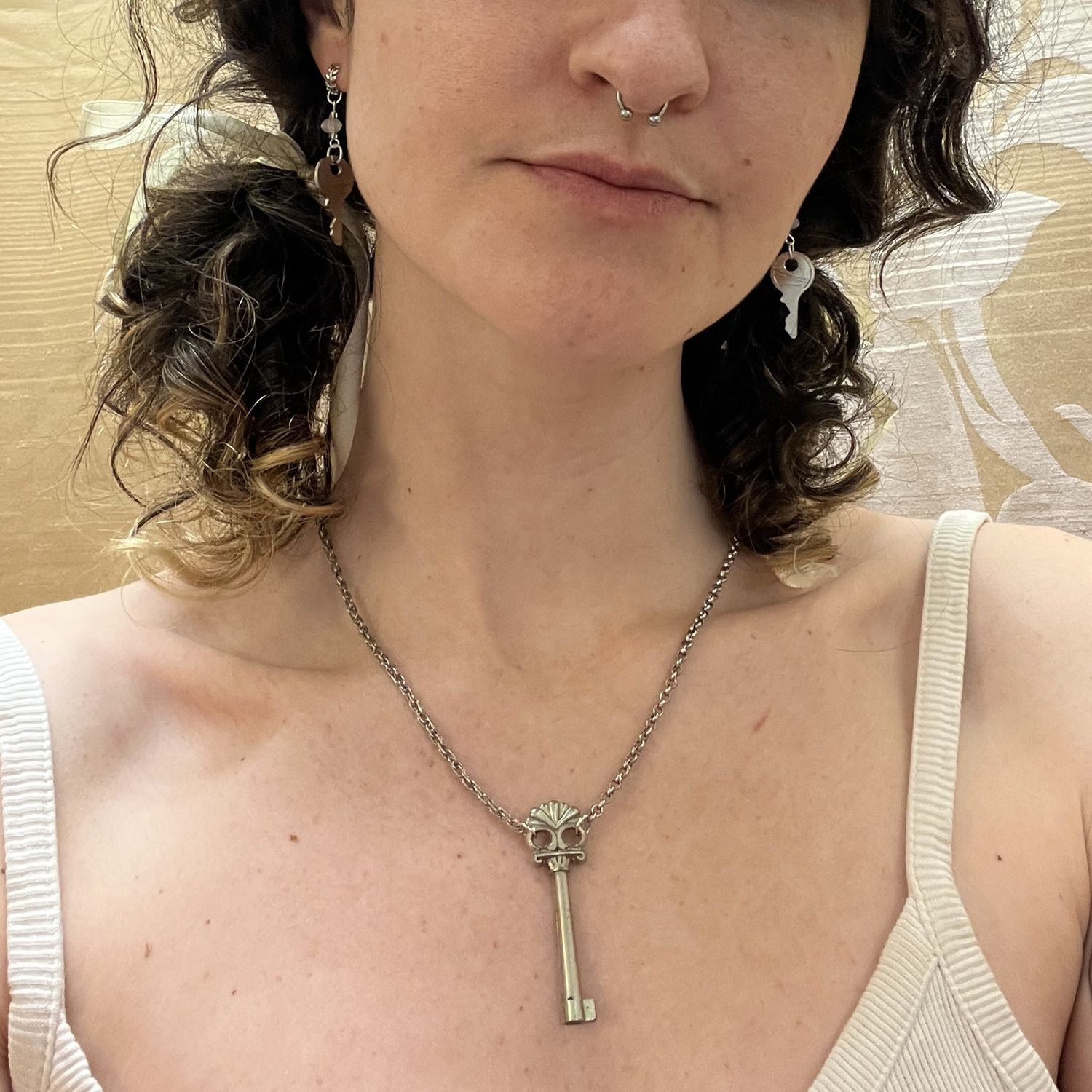 Antique Silver Key necklace