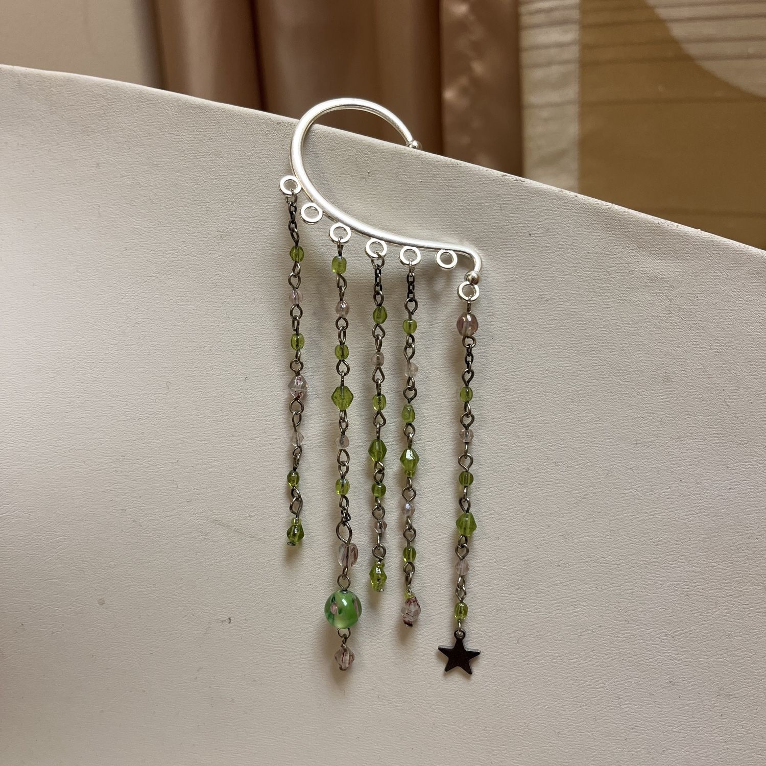 Pink and Green Ear Cuff