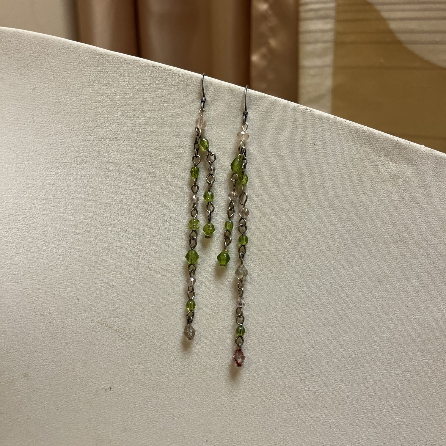 Green Beaded earrings
