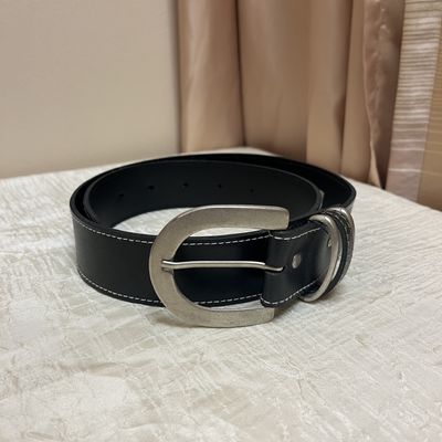 Black belt silver buckle