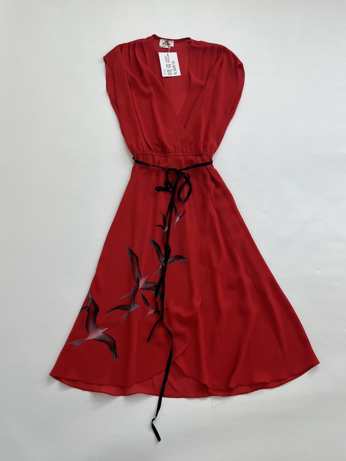 Sheer Red Bird Dress