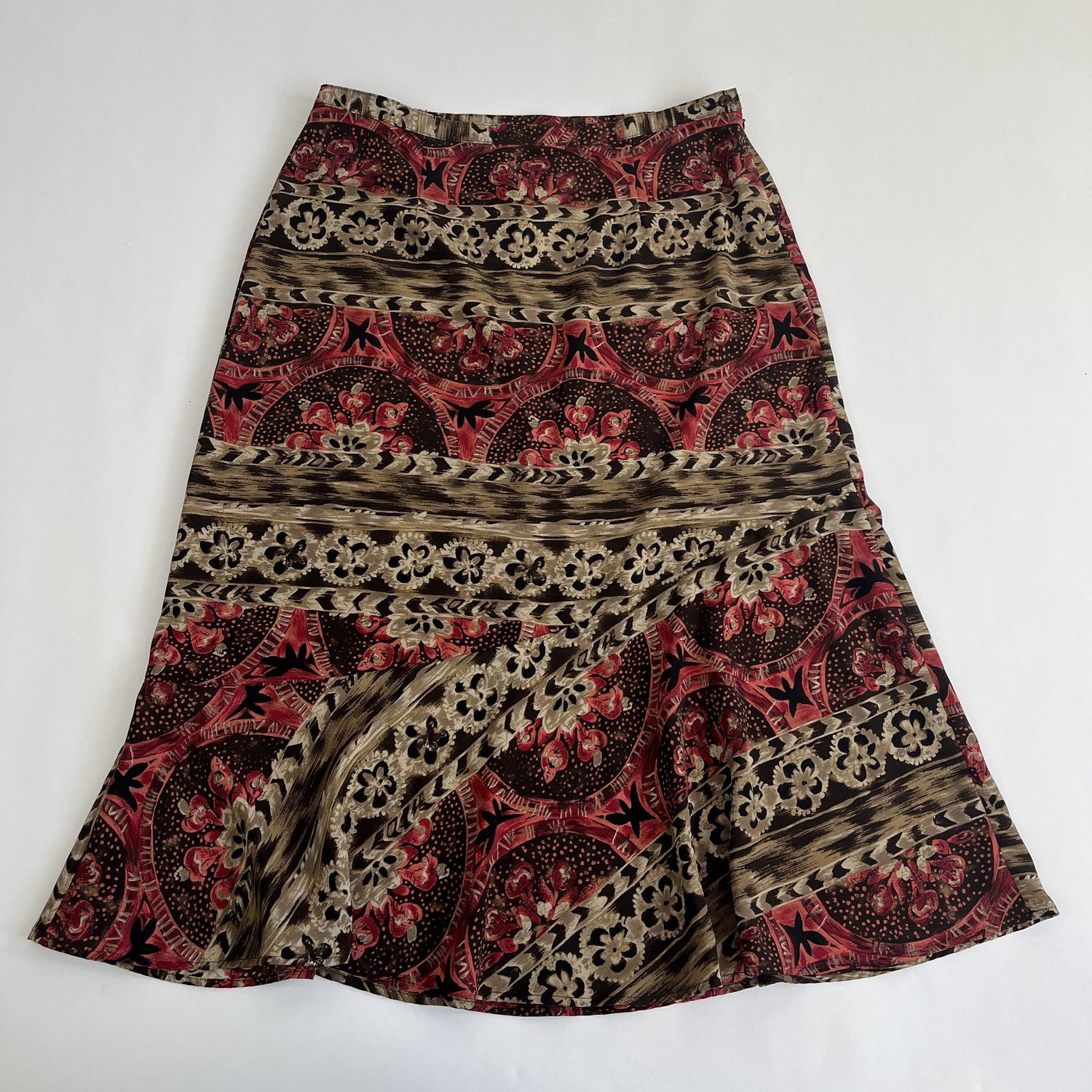 Brown &amp; Rose Ruffled Skirt