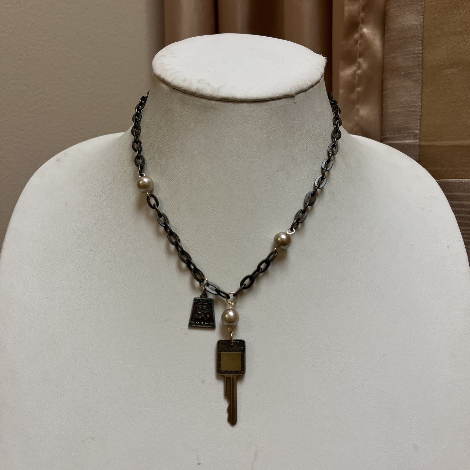 Bronze Gemini Key Necklace