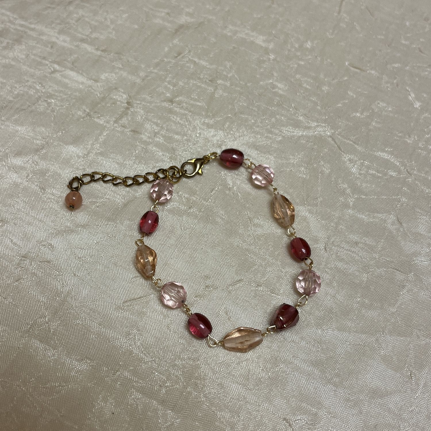 pink beaded bracelet