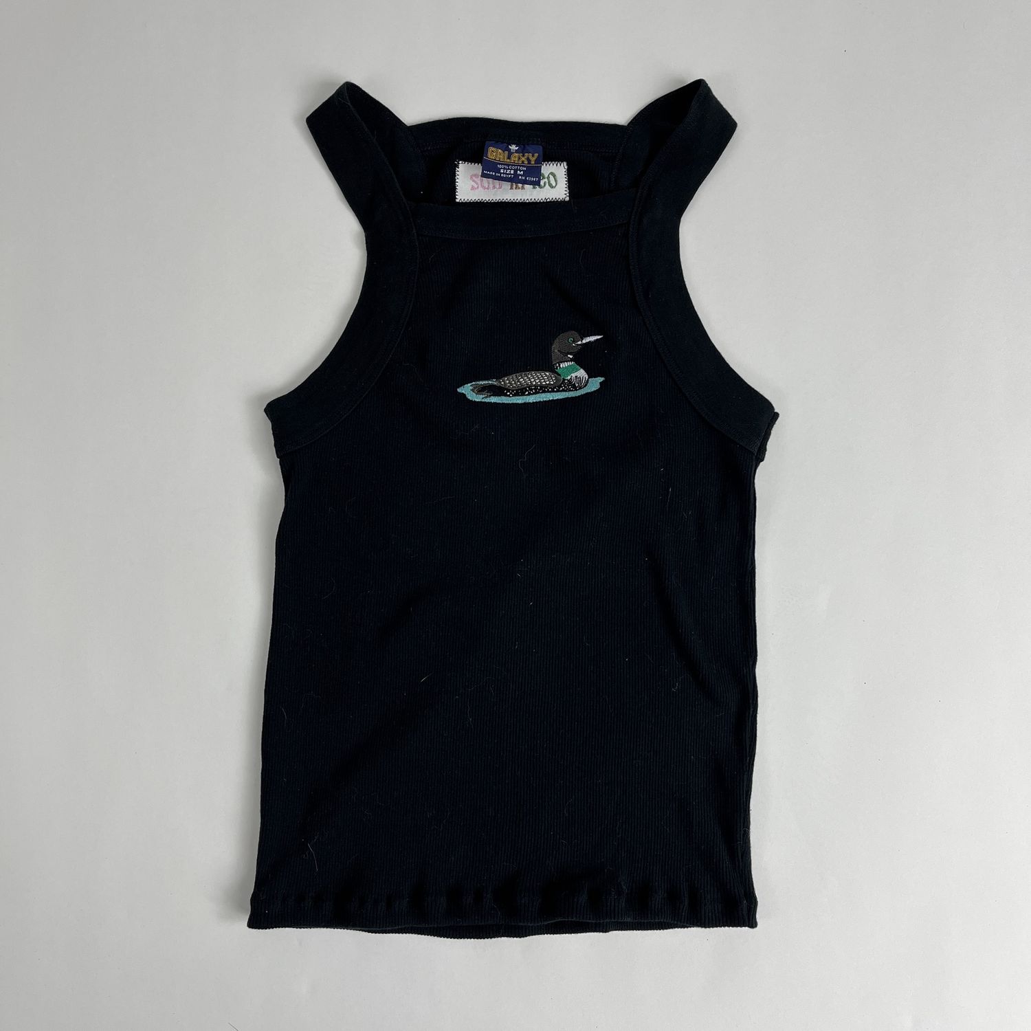Loon Embroidery, Style: Black Tank