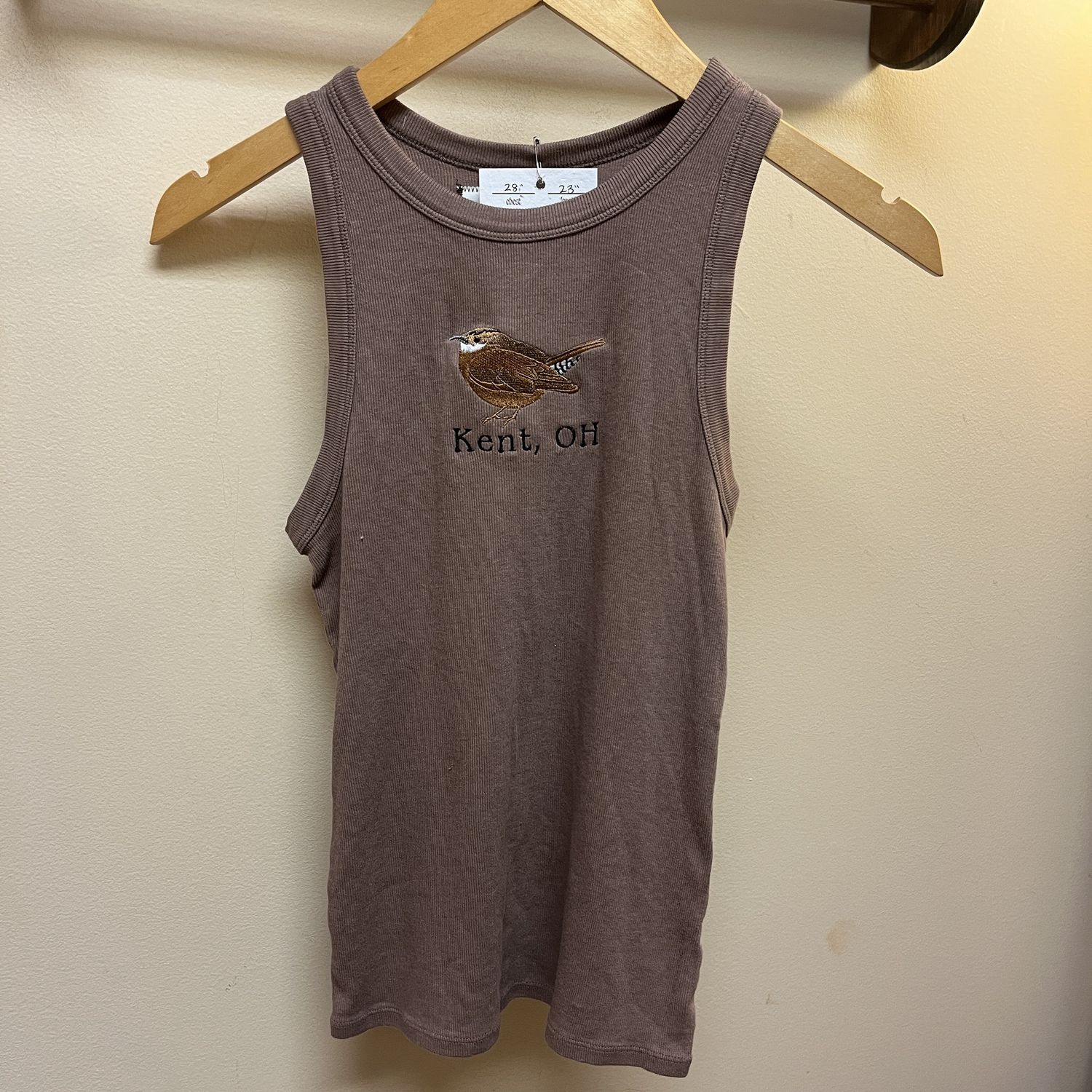 Wren Embroidery, Style: Brown Tank