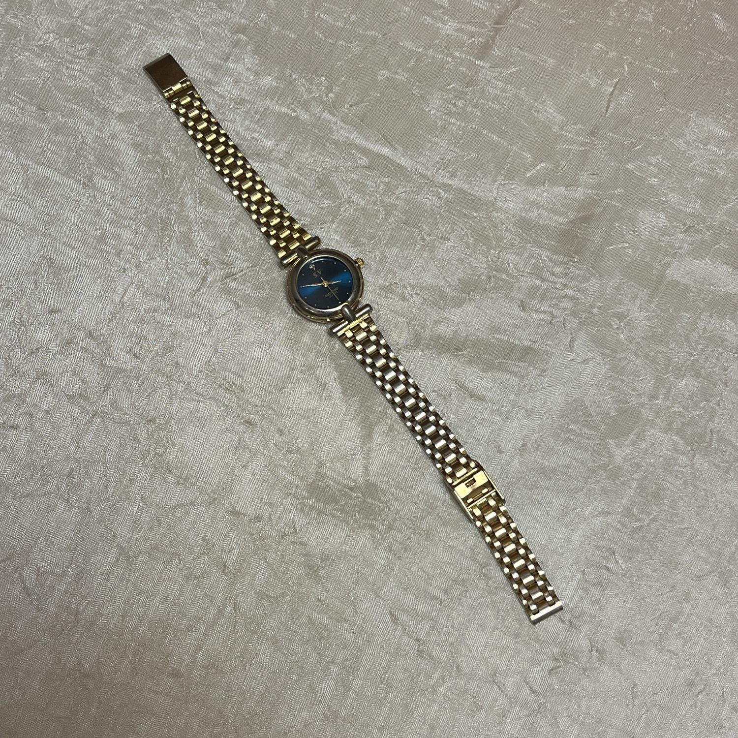 Blue face diamond watch