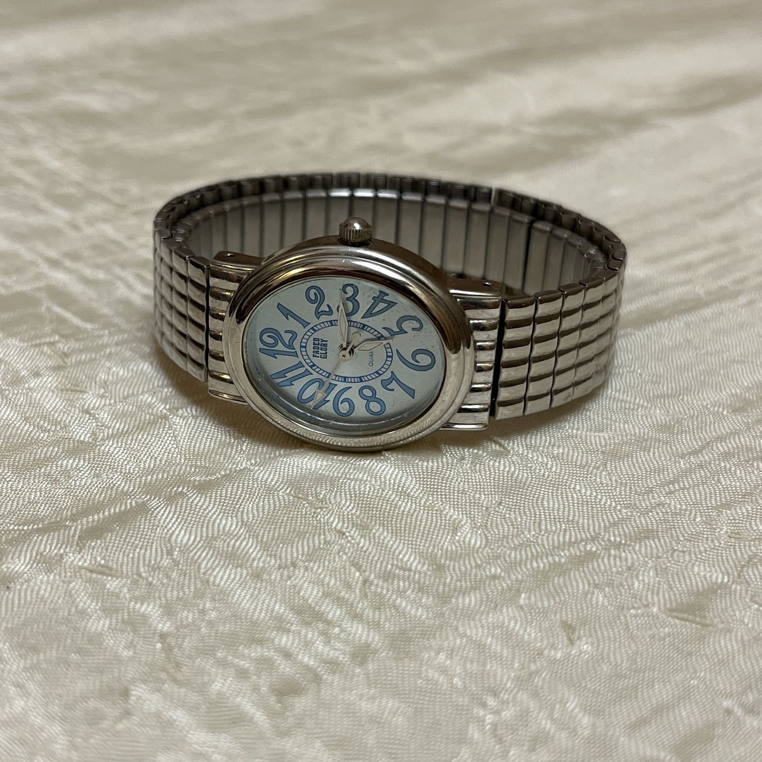 Silver Blue Face Watch