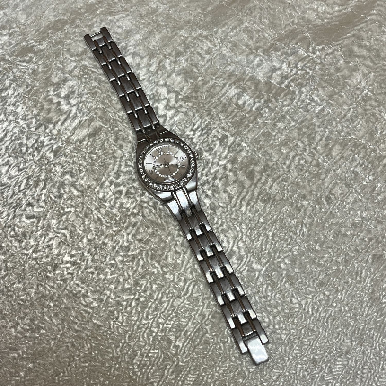 Silver Rhinestoned Watch