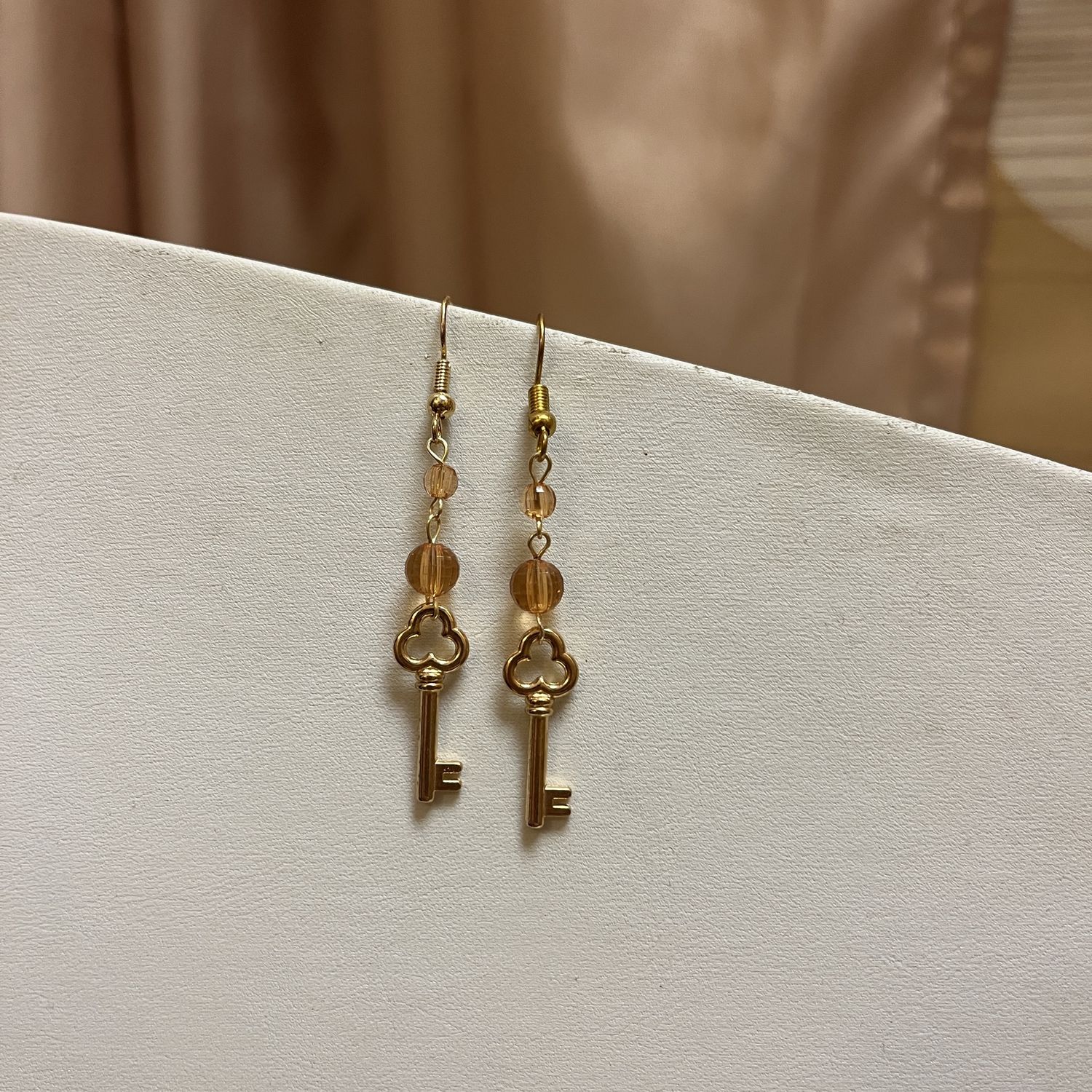 Longer Orange Key Earrings