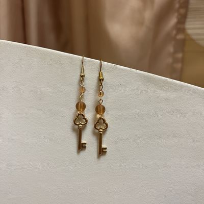 Longer Orange Key Earrings