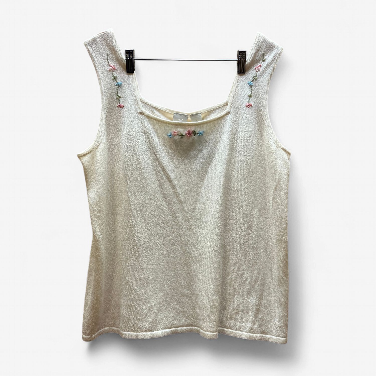 Cream Flower Lace Tank