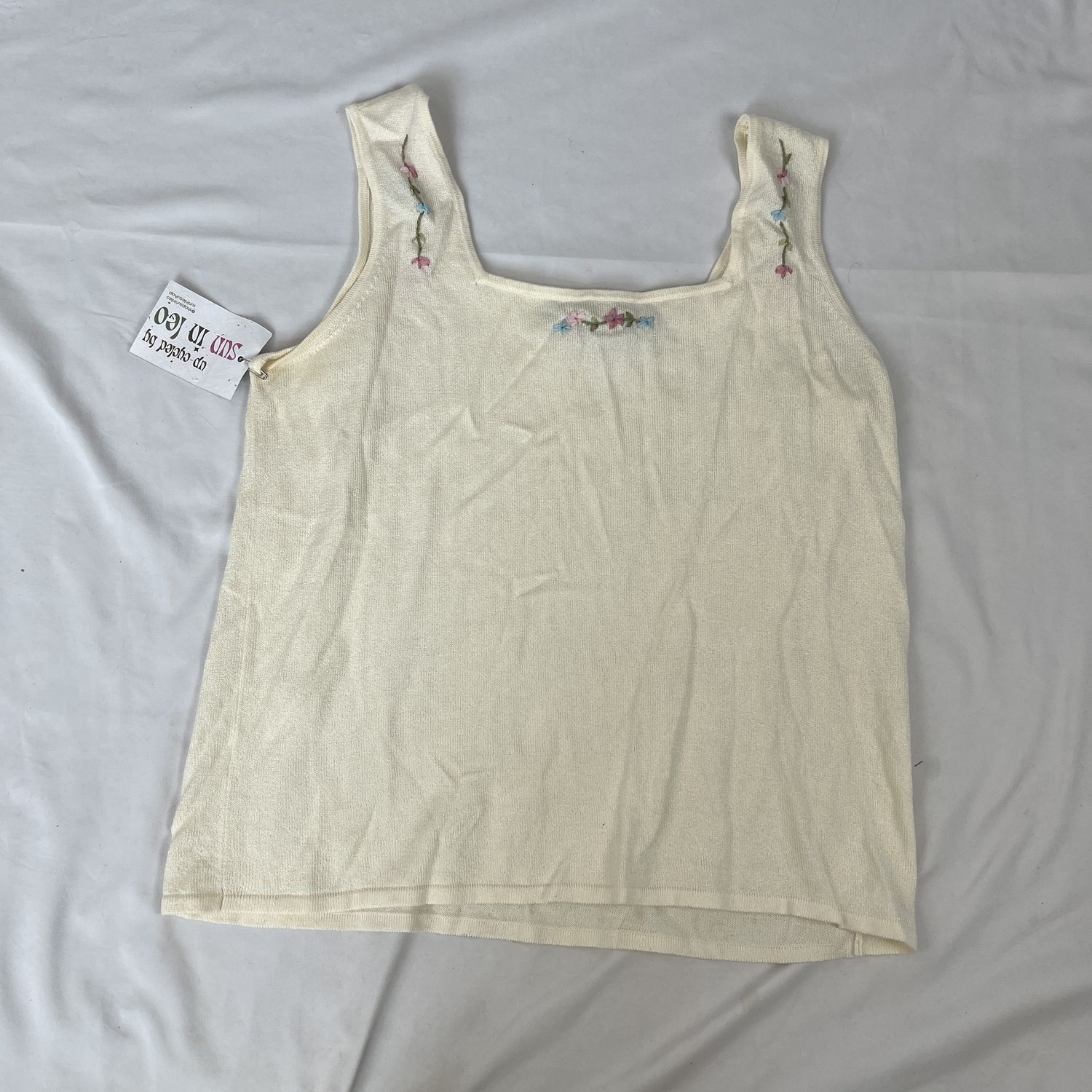 Cream Flower Lace Tank