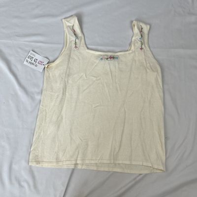 Cream Flower Lace Tank