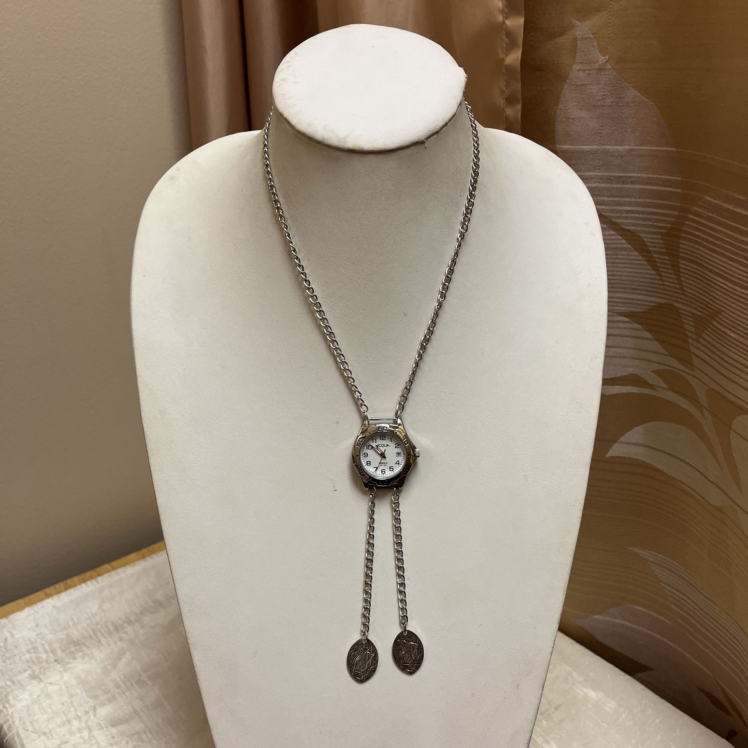 Silver Bolo Watch Necklace