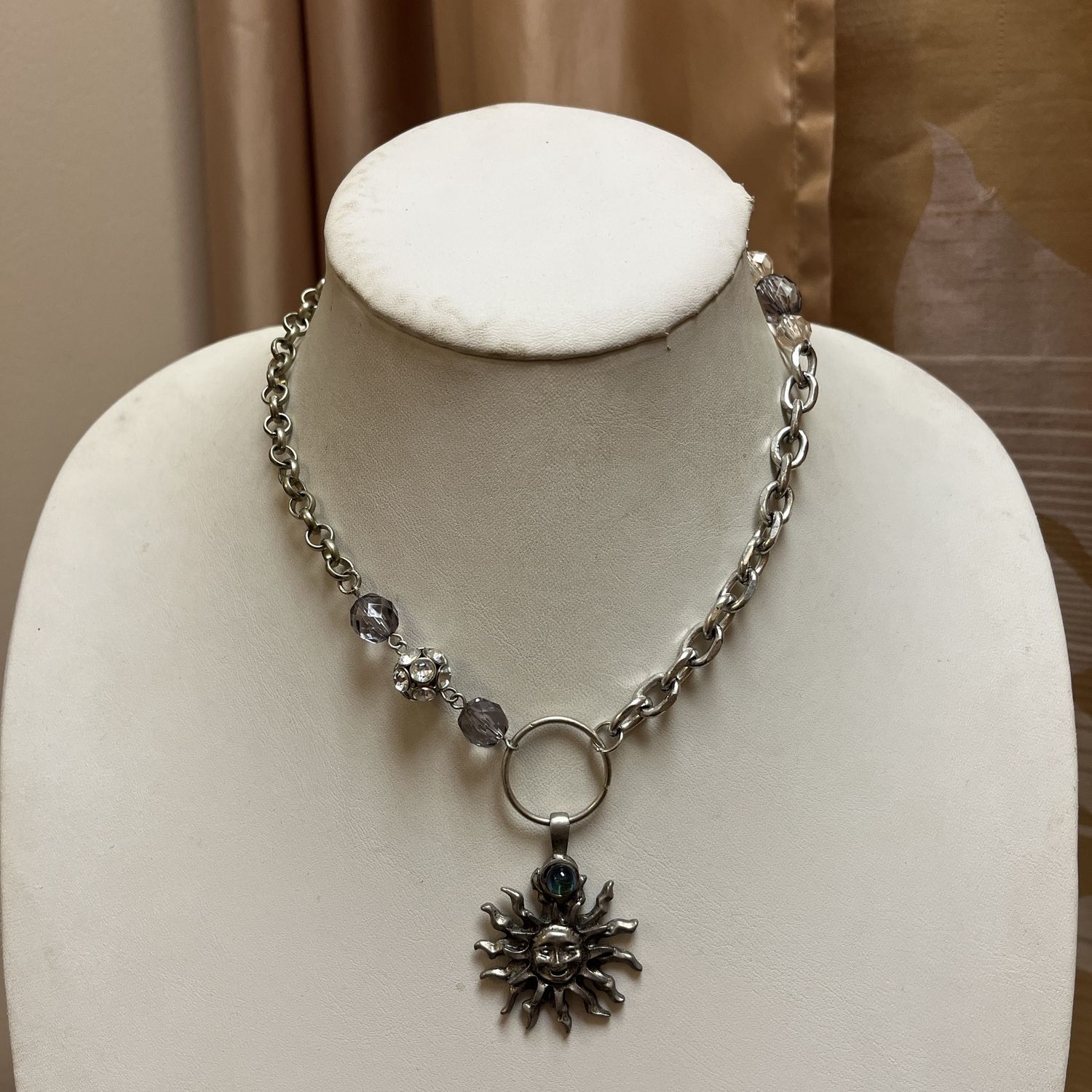 Silver Sun Pendant Necklace