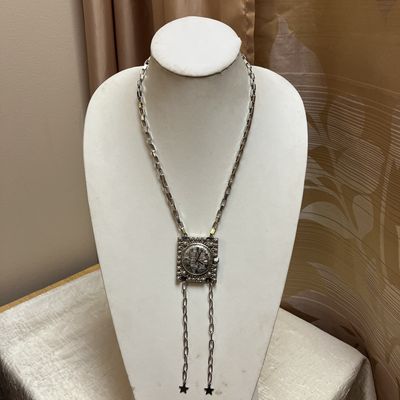 Silver Square Watch Bolo Necklace