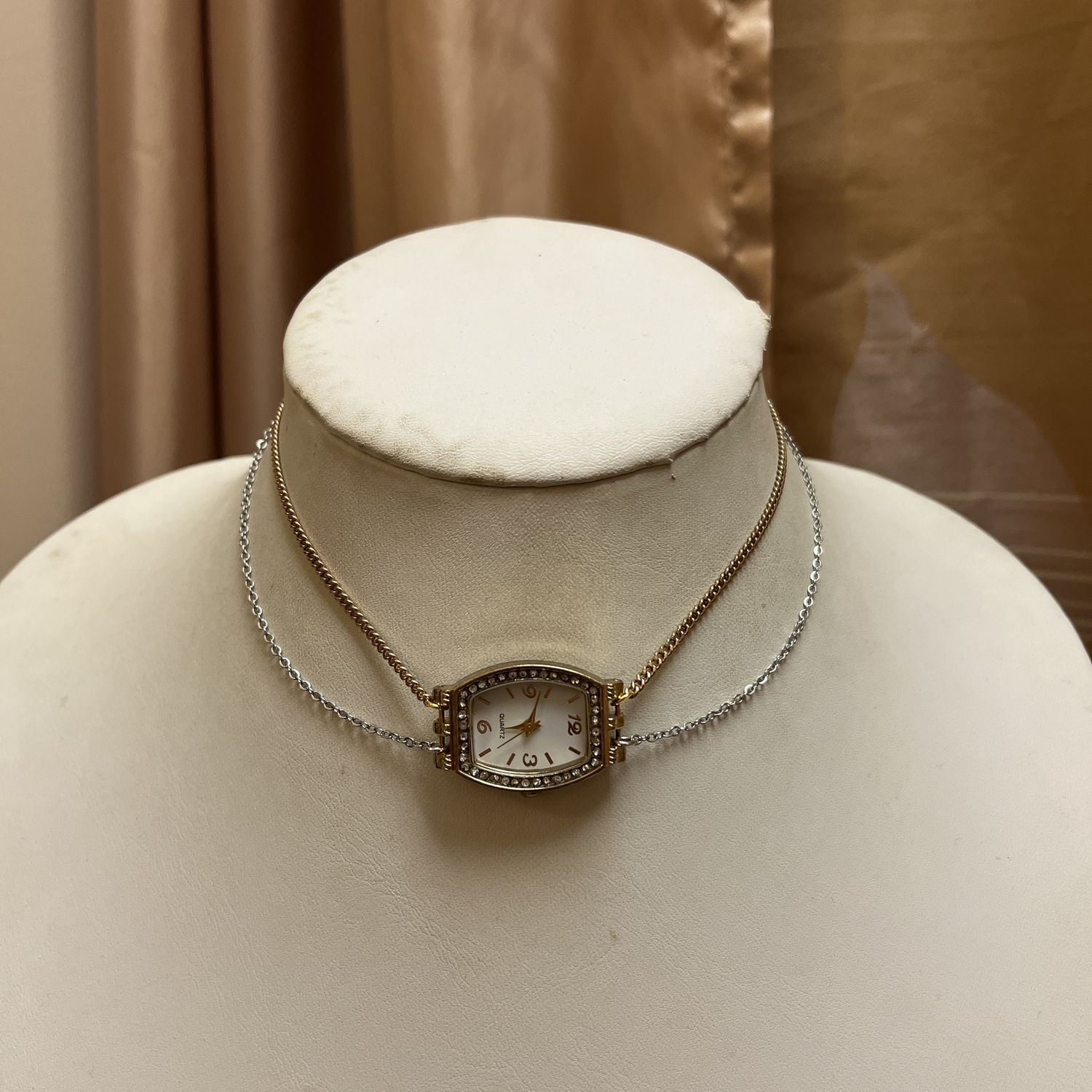 Two Toned Watch Choker Necklace