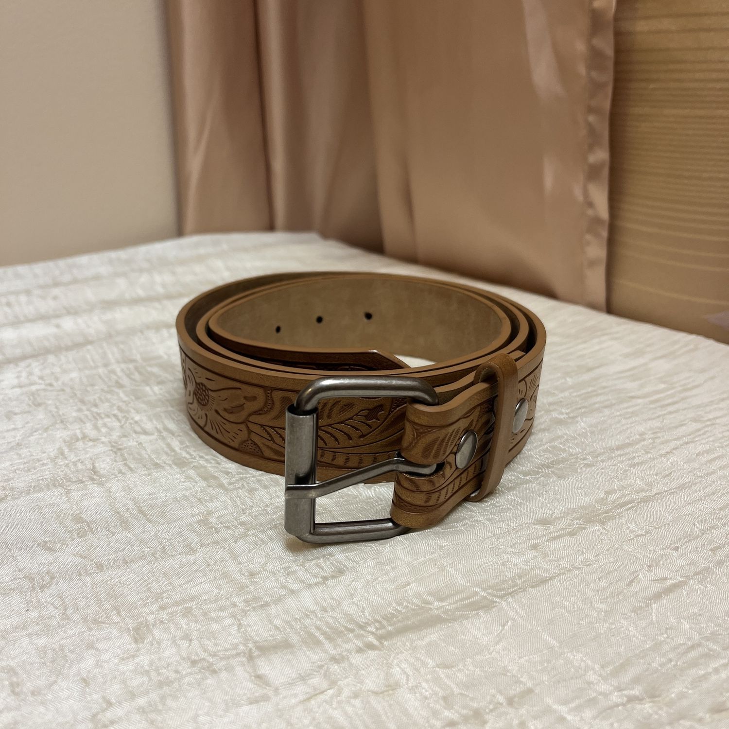 Brown Floral Detailed Belt