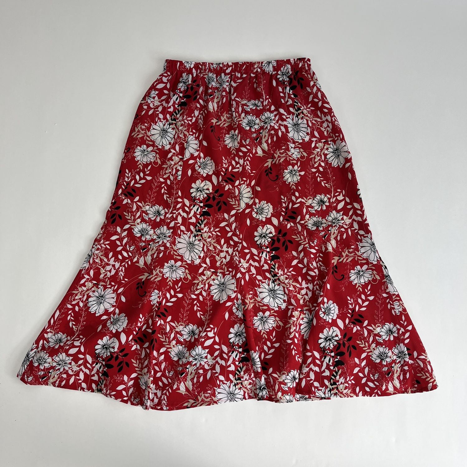 Red Flowy Skirt