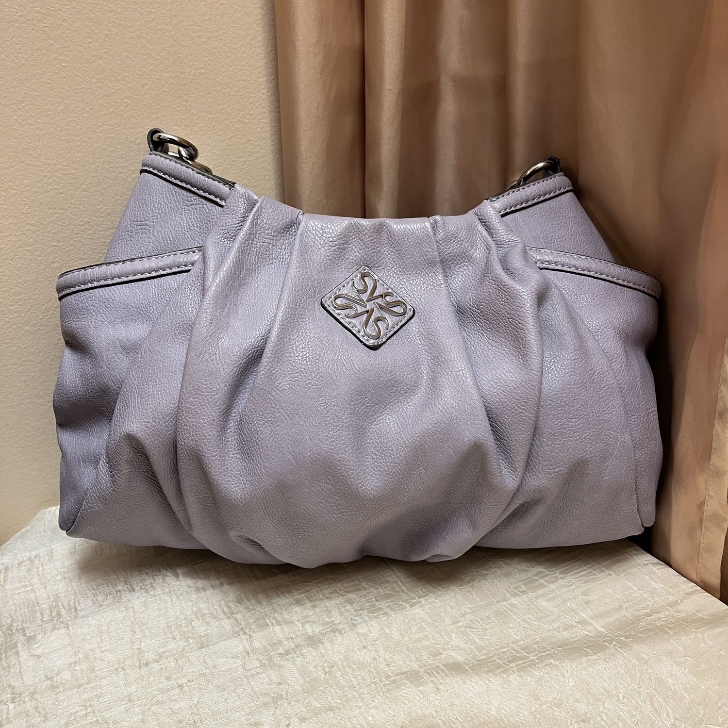 Chunky Purple and Silver Shoulder Bag