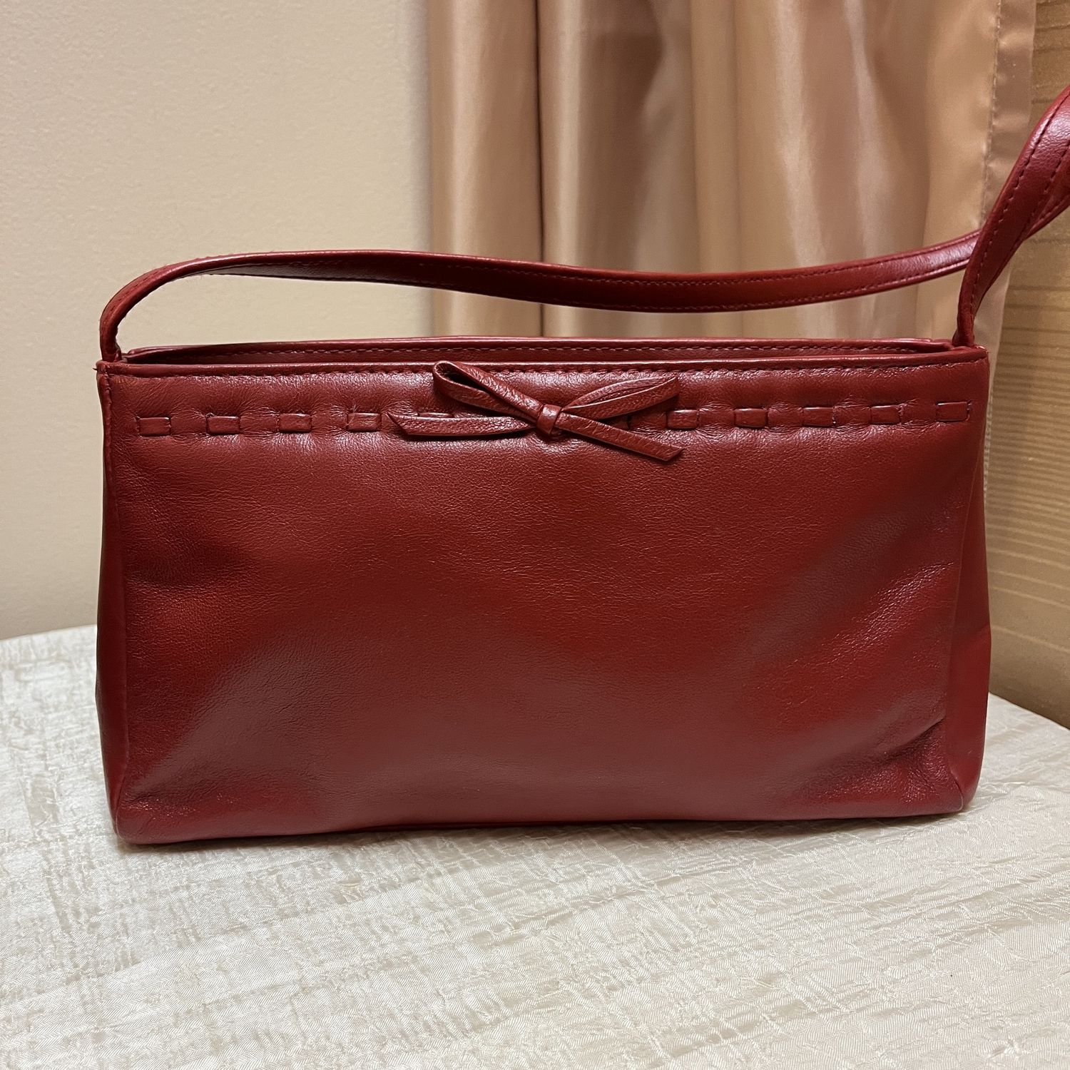 Red Leather Shoulder Bag
