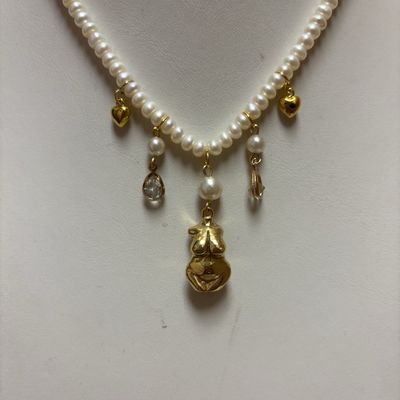 Gold Pearl Body Pendant Necklace