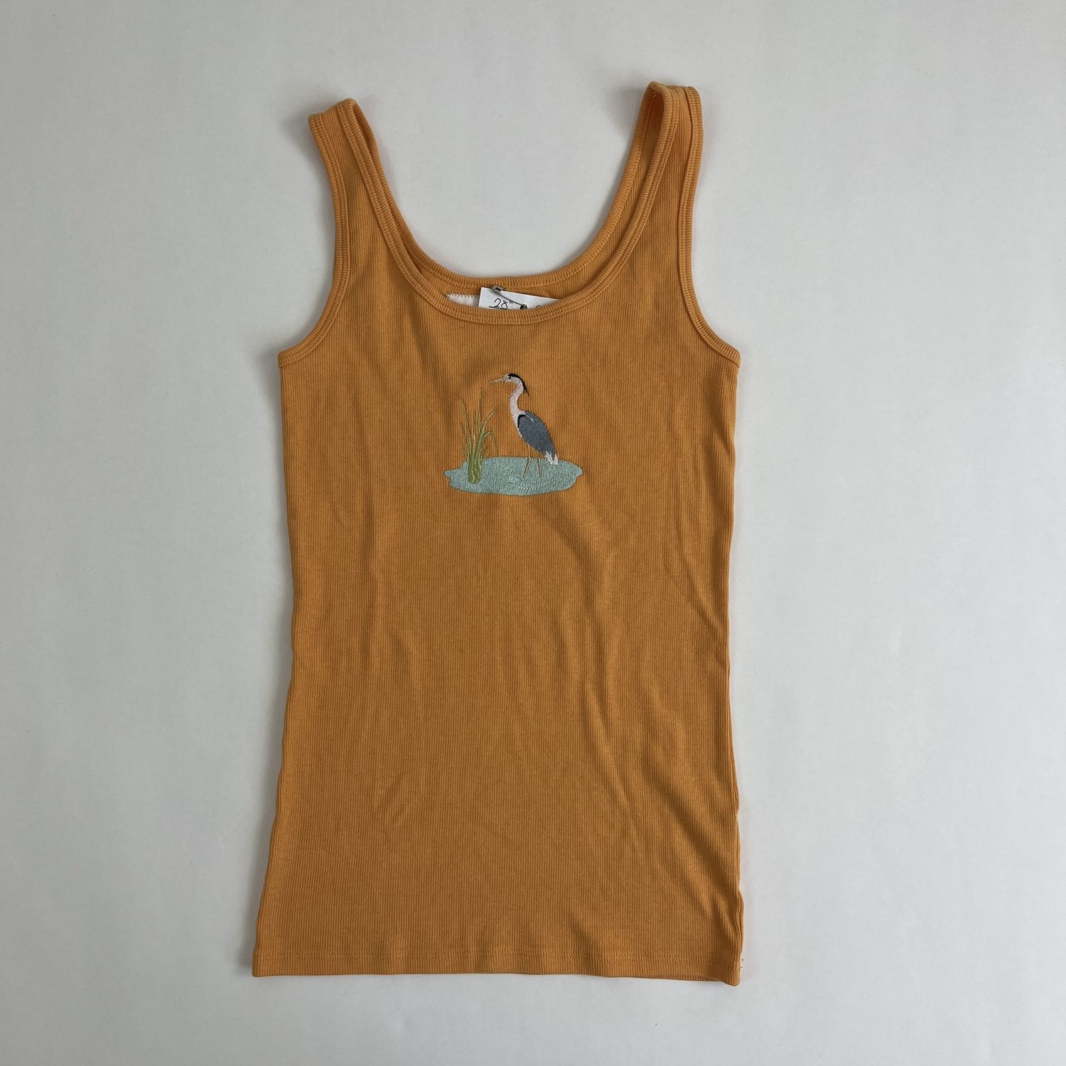 Heron Embroidery, Style: Tangerine Tank