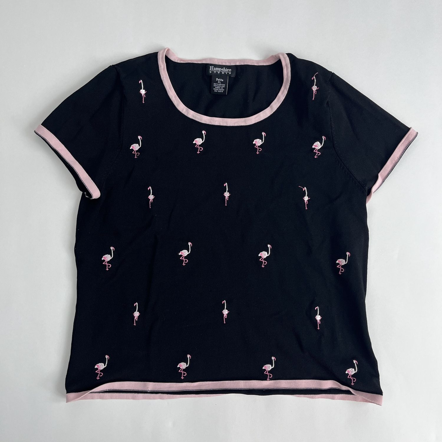 Flamingo Embroidered Tee