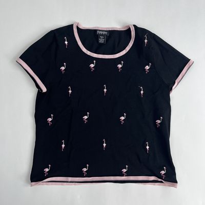 Flamingo Embroidered Tee