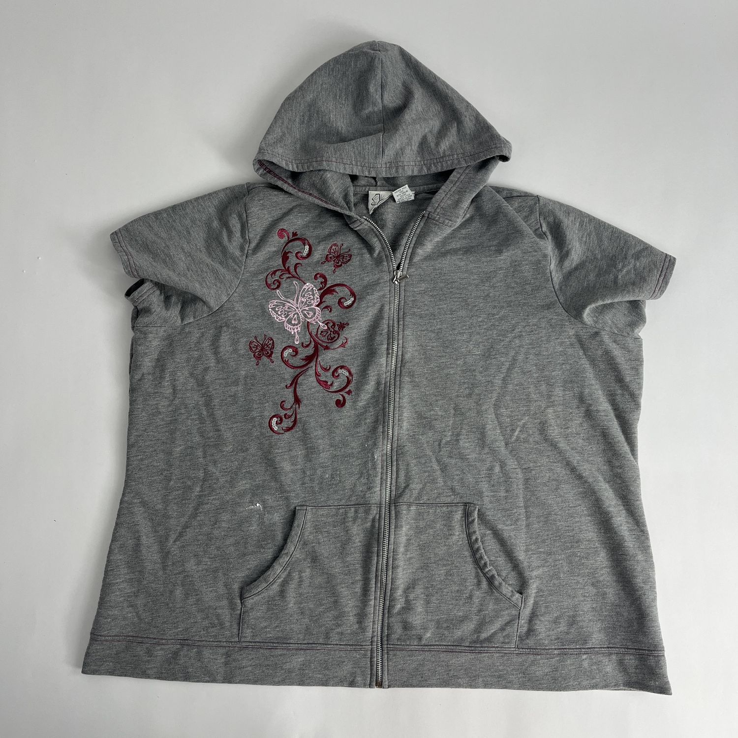 Grey Short Sleeve Hoodie