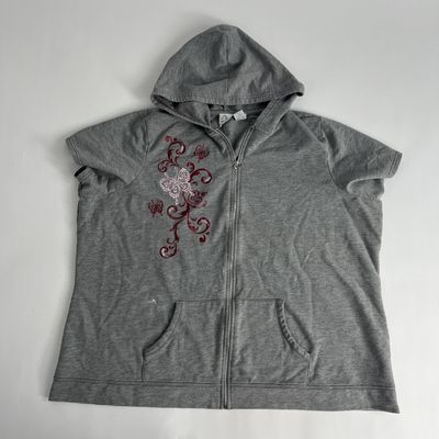 Grey Short Sleeve Hoodie