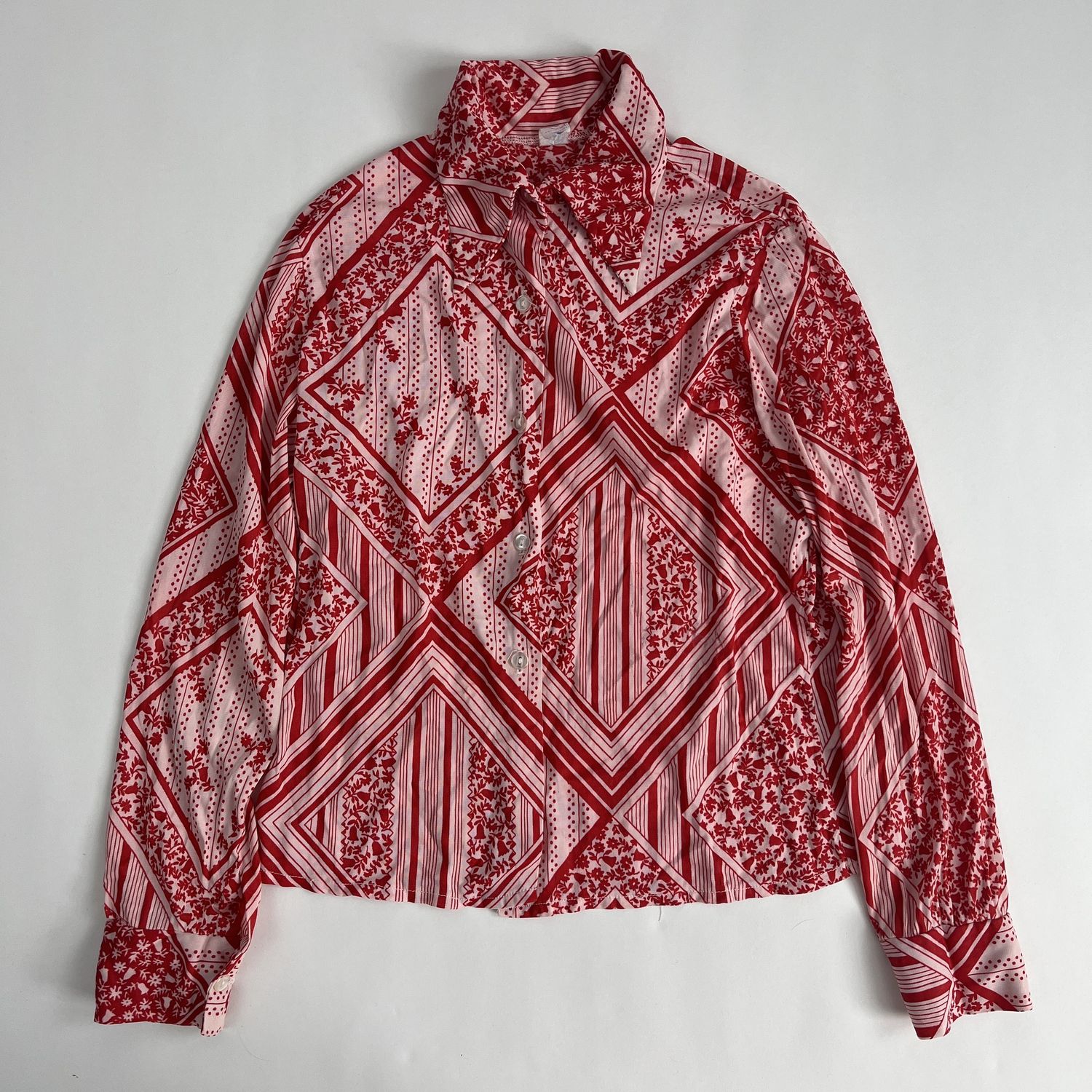 Red Patterned Button Down