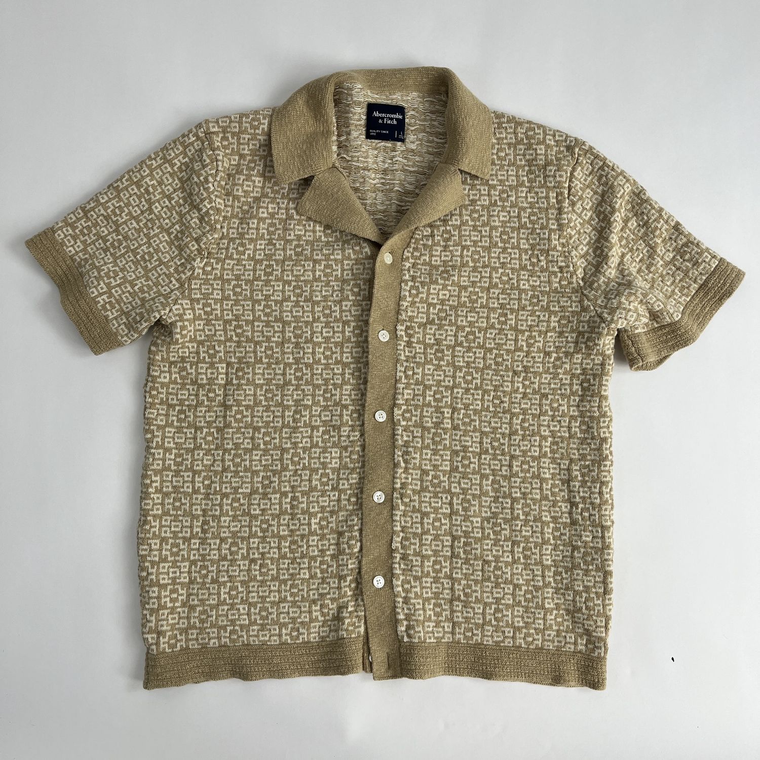 Knit Beige Button Down