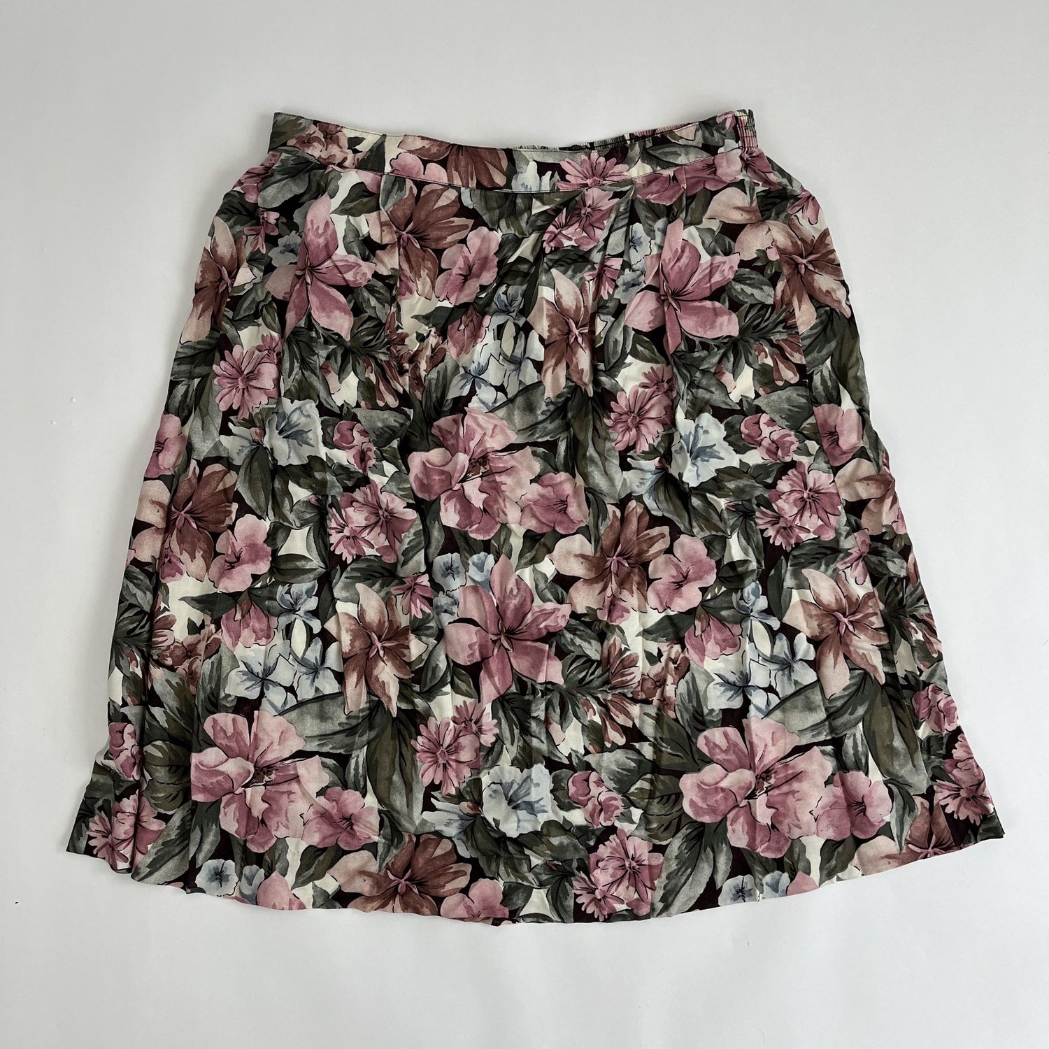 Vintage Floral Midi Skirt